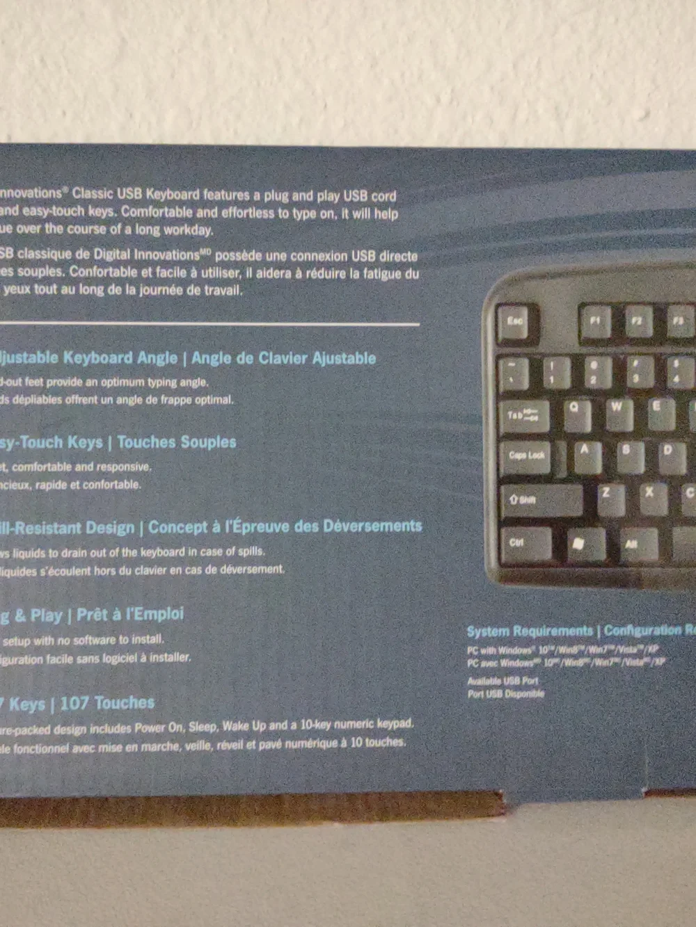 Wired USB Keyboard - Black NEW
